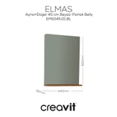 Elmas Ayna ve Etajer 45 cm Beyaz-Parlak Belly thumbnail 1