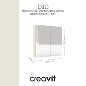 D20 80 Cm Dafne Aynalı Dolap Melamin Gövde - 1