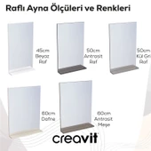 D10 45 cm Melamin Raflı Ayna Antrasit Meşe thumbnail 2