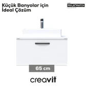 D10 Next Lavabo Dolabı Çekmeceli 65 cm Beyaz Melamin thumbnail 3