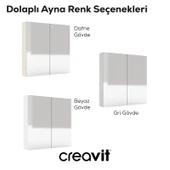 D20 80cm Melamin Aynalı Dolap Gri - 2