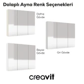 D20 100 cm Melamin Aynalı Dolap Gri - 2