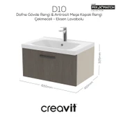 D10 Eksen Lavabo Dolabı Çekmeceli 65 cm Dafne Melamin thumbnail 1