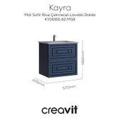 Kayra Mat Safir Blue Çekmeceli Lavabo Dolabı 60 cm thumbnail 1