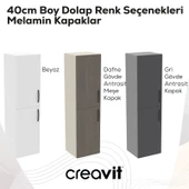 D10 40 cm Sağ Boy Dolabı Gri Melamin Gövde, Antrasit Kapak thumbnail 2