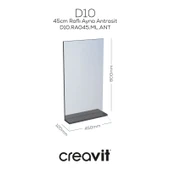 D10 45 cm Melamin Raflı Ayna Antrasit thumbnail 1