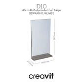 D10 45 cm Melamin Raflı Ayna Antrasit Meşe thumbnail 1