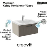 D10 Eksen Lavabo Dolabı Çekmeceli 65 cm Dafne Melamin thumbnail 3