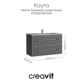 Kayra Lavabo Dolabı Çekmeceli 100cm Mat Gri thumbnail 1
