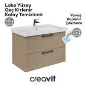 D20 80 Cm İki Çekmeceli Lavabo Dolabı Dafne Lake Kapak thumbnail 3