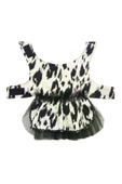 Gobo Siyah Beyaz Leopar Desenli Tüllü Kedi Köpek Kıyafeti Elbisesi XSmall/XS/Beden 0 thumbnail 4