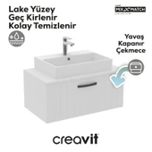 D10 Next Lavabo Dolabı Çekmeceli 80 cm Beyaz Lake thumbnail 2