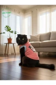 Gobo Şeker Pembe Renkli Kedi ve Köpek Kıyafeti Elbisesi Siyah Köpek Baskılı Large/L/Beden 3 thumbnail 2
