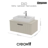 D10 Next Lavabo Dolabı Çekmeceli 80 cm Dafne Lake thumbnail 1