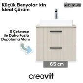 D10 Next Lavabo Dolabı İki Çekmeceli 65 cm Dafne Lake Kapak thumbnail 2