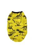 Gobo Dinazor Desenli Sarı Kedi Köpek Kıyafeti Elbisesi thumbnail 2