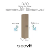 D20 30 Cm Sola Açılır Boy Dolabı Dafne Lake Kapak thumbnail 1