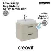 D10 Next Lavabo Dolabı İki Çekmeceli 65 cm Dafne Lake Kapak thumbnail 3