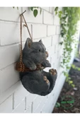 Gobo Dekoratif Sallanan Kedi Figürü–Asma Aparatlı Duvar, Balkon ve Bahçe Süsü (16x14 cm–3 Renk Seçenekli) thumbnail 3