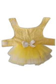 Gobo Sarı Beyaz Kareli Tüllü Kedi Köpek Kıyafeti Elbisesi XLarge/XL/Beden 4 thumbnail 5