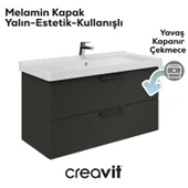 D20 100 Cm İki Çekmeceli Lv. Dlb. Antrasit Melamin thumbnail 3