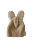 Gobo Peluş Tavşan Kulaklı Sütlü Kahve Kedi Köpek Şapkası Yumuşacık Kedi Köpek Kıyafeti - 6