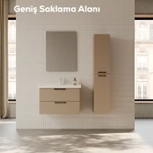 D20 65 Cm İki Çekmeceli Lavabo Dolabı Dafne Melamin Kapak (Demonte) thumbnail 2