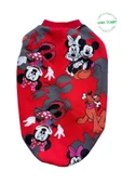 Goboticaret Kırmızı Minnie Mouse Desenli Kedi Köpek Kıyafeti Elbisesi Kırmızı Kollu thumbnail 2