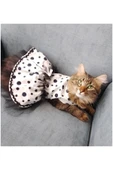 Gobo Siyah Puantiyeli Beyaz Dişi Kedi Köpek Kıyafeti Elbisesi thumbnail 6