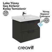 D20 65 Cm İki Çelmeceli Lavabo Dolabı Antrasit Lake Kapak thumbnail 3