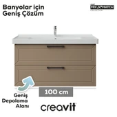 D20 100 Cm İki Çekmeceli Lavabo Dolabı Dafne Lake Kapak thumbnail 2