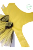 Gobo Sarı-Siyah Kurdeleli Sarı Kedi Köpek Kıyafeti Elbisesi XLARGE/XL/Beden 4 - 4