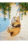 Gobo Dekoratif Sallanan Kedi Figürü–Asma Aparatlı Duvar, Balkon ve Bahçe Süsü (16x14 cm–3 Renk Seçenekli) - 4