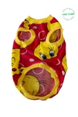 Gobo Tweety Desenli Kırmızı Kedi/Köpek Tişörtü Kıyafeti XSMALL/XS/Beden 0 thumbnail 1