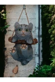 Gobo Dekoratif Sallanan Kedi Figürü–Asma Aparatlı Duvar, Balkon ve Bahçe Süsü (16x14 cm–3 Renk Seçenekli) thumbnail 2