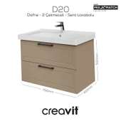 D20 80 Cm İki Çekmeceli Lavabo Dolabı Dafne Lake Kapak thumbnail 1