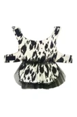 Gobo Siyah Beyaz Leopar Desenli Tüllü Kedi Köpek Kıyafeti Elbisesi Medium/m/beden 2 thumbnail 3