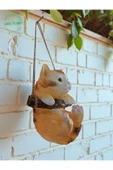 Gobo Dekoratif Sallanan Kedi Figürü–Asma Aparatlı Duvar, Balkon ve Bahçe Süsü (16x14 cm–3 Renk Seçenekli) - 3
