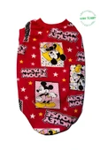 Goboticaret Kırmızı Mickey Mouse Desenli Kedi Köpek Kıyafeti Elbisesi Kırmızı Kollu thumbnail 2