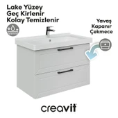 D20 80 Cm İki Çekmeceli Lavabo Dolabı Beyaz Lake thumbnail 4