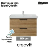 D20 80 Cm İki Çekmeceli Lavabo Dolabı Everest Melamin Kapak thumbnail 2