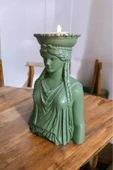 Gobo Dekoratif Masa Üstü Karyadit Kızı Hediyeli Mumluk Yeşil thumbnail 1