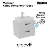 D10 Next Lavabo Dolabı İki Çekmeceli 65 cm Beyaz thumbnail 3