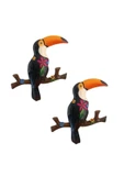 Gobo Büyük Boy Dekoratif Tukan Kuşu Farklı Renklerde Hediye Kutulu 2 Adet 23 x 26 cm thumbnail 1
