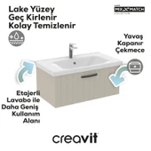 D10 Eksen Lavabo Dolabı Çekmeceli 80 cm Dafne Lake thumbnail 3