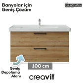 D20 100 Cm İki Çekmeceli Lavabo Dolabı Everest Melamin Kapak thumbnail 2