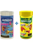 Ahm Amore Guppy Mix Granules 250ml Guppy Granulat 250ml Lepistes Moli Kılıç Melek Balık Yemi thumbnail 1