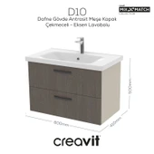 D20 80 Cm İki Çekmeceli Lav. Dolabı Dafne Melamin (Demonte) thumbnail 1