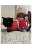 Gobo Beyaz Puantiyeli Kurdeleli Kırmızı Dişi Kedi Köpek Kıyafeti Elbisesi XSmall/XS/Beden 0 thumbnail 2