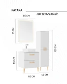 Patara Dikdörgen Led Ayna 55x75cm Mat Beyaz thumbnail 2